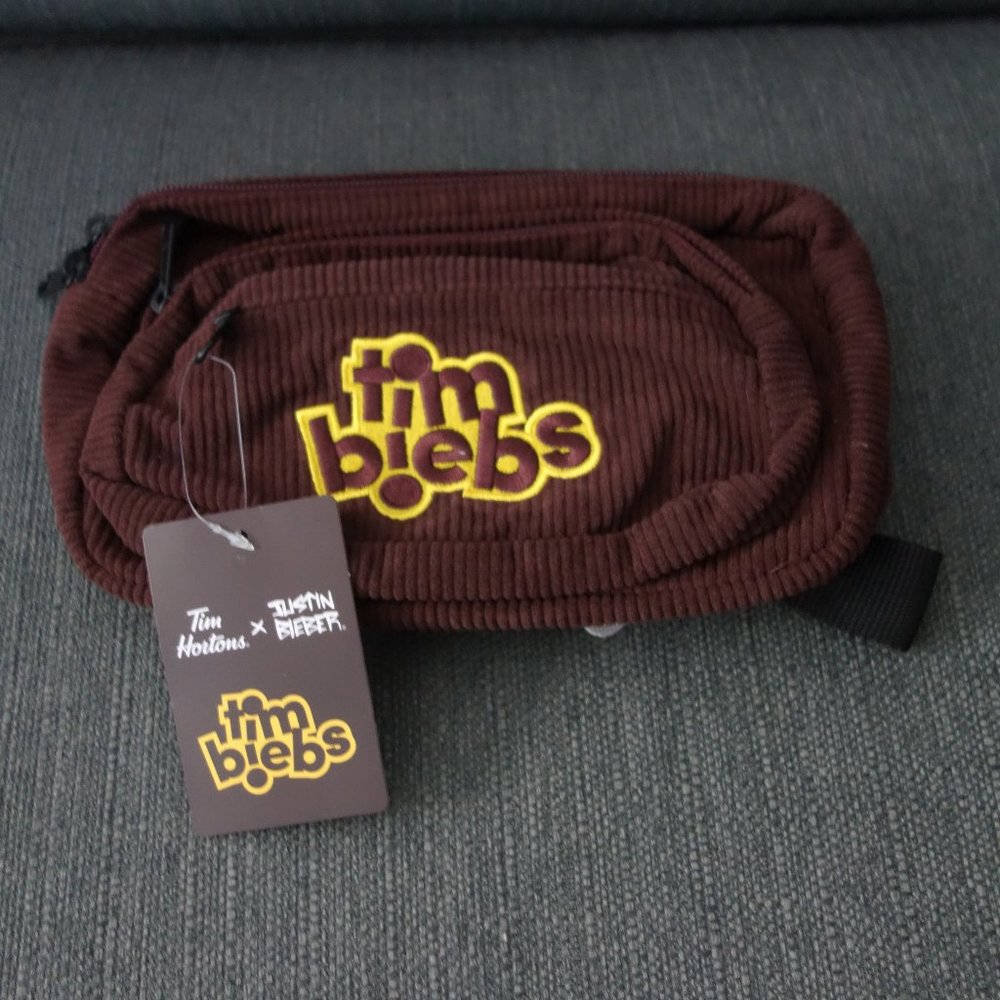 Tim Hortons x Justin Bieber Tim Biebs Corduroy Fanny Pack *New with Tags*
